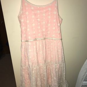 Coral/Cream lace layered dress